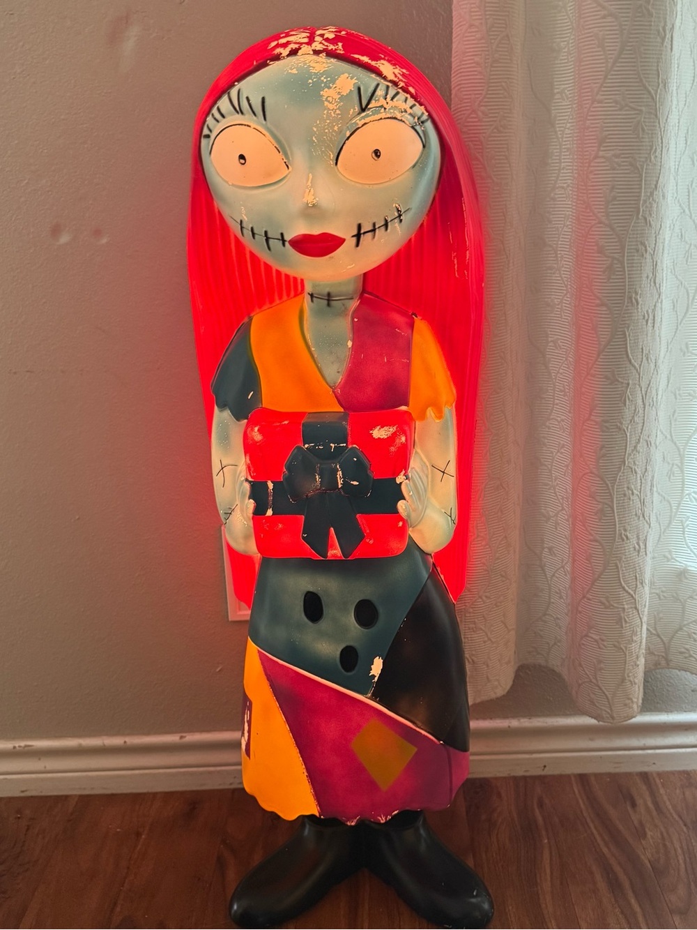 35" tall Disney Nightmare Before Christmas Sally Blow Mold Lights Up Halloween